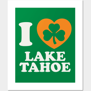 St Patricks Day Lake Tahoe Irish Shamrock Heart Posters and Art